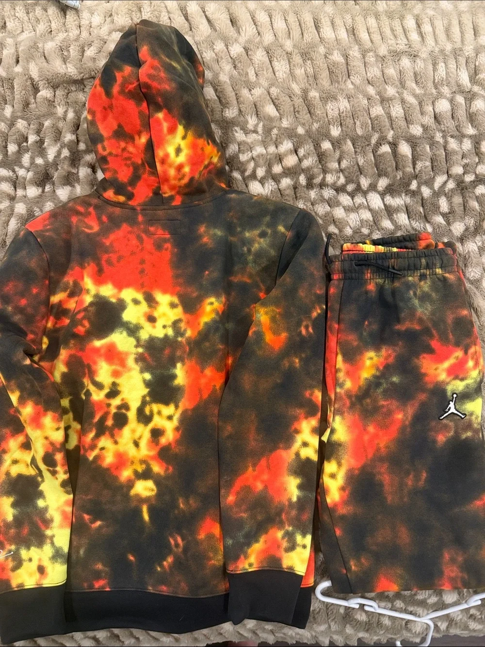 Jordan Tie-Dye Hoodie & Joggers - Yellow Orange Black